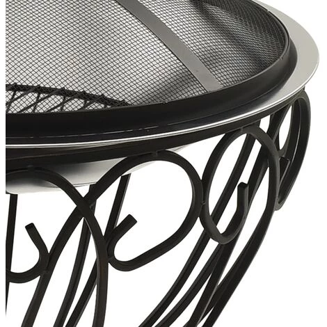 VidaXL Foyer Et Barbecue Avec Tisonnier 2 En 1 59x59x60 Cm Inox - Argent 6 VidaXL Foyer Et Barbecue Avec Tisonnier 2 En 1 59x59x60 Cm Inox - Argent – Image 4