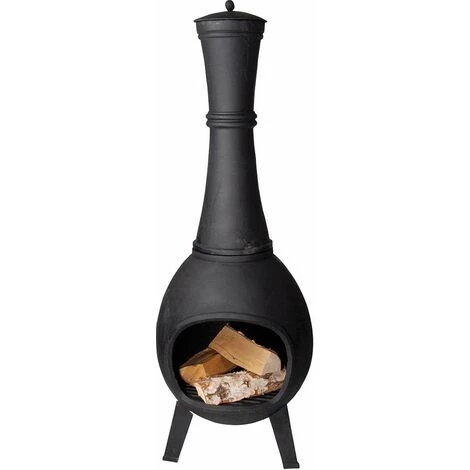 FANCY FLAMES Poêle D'extérieur En Fonte Noir - Noir 3 FANCY FLAMES Poêle D'extérieur En Fonte Noir - Noir