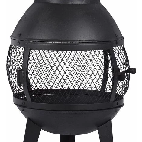 FANCY FLAMES Chauffe-terrasse En Fonte Et Contour En Maille Noir - Noir 4 FANCY FLAMES Chauffe-terrasse En Fonte Et Contour En Maille Noir - Noir – Image 2