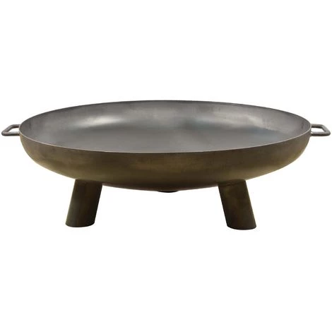 FANCY FLAMES Grand Brasero En Acier 3 Larges Pieds Noir - Noir 3 FANCY FLAMES Grand Brasero En Acier 3 Larges Pieds Noir - Noir