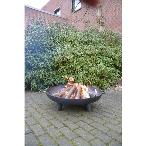 FANCY FLAMES Grand Brasero En Acier 3 Larges Pieds Noir - Noir 4 FANCY FLAMES Grand Brasero En Acier 3 Larges Pieds Noir - Noir – Image 2