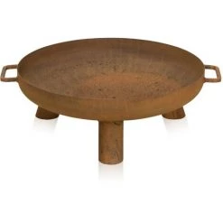 DECORAS Brasero Daytona 60, Diamètre: 60 Cm, Matériau: Acier En Effet Rouille