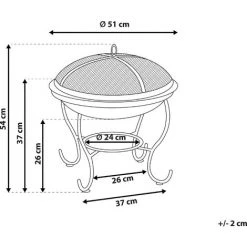 BELIANI Brasero Rond En Acier Noir - Noir -Chauffage d'extérieur Soldes 33479280 3