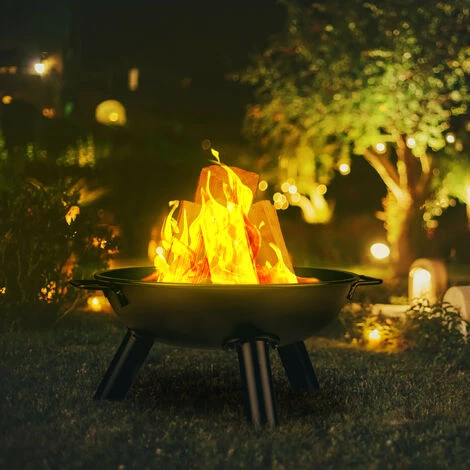 Relaxdays Brasero De Jardin, Ø 44 Cm, Cheminée Ronde Pour Jardin Et Terrasse, Bac à Feu En Fer, Avec Poignées, Noir 5 Relaxdays Brasero De Jardin, Ø 44 Cm, Cheminée Ronde Pour Jardin Et Terrasse, Bac à Feu En Fer, Avec Poignées, Noir – Image 3