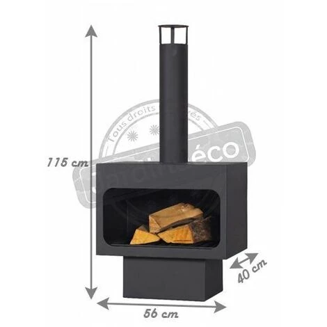 FARMCOOK Cheminée D'extérieur En Acier Arizona Noir - Noir 6 FARMCOOK Cheminée D'extérieur En Acier Arizona Noir - Noir – Image 4