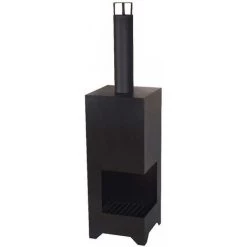 FARMCOOK Cheminée D'extérieur En Acier Dallas Noir - Noir