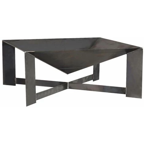 FARMCOOK Brasero En Acier Pieds Croisés Design Non Peint Noir - Noir 6 FARMCOOK Brasero En Acier Pieds Croisés Design Non Peint Noir - Noir – Image 4
