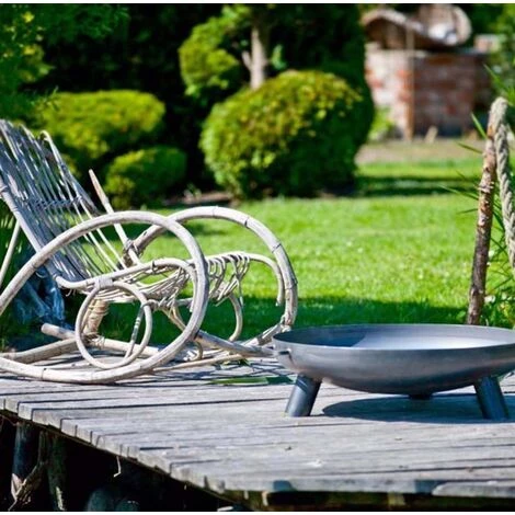 FARMCOOK Brasero En Acier 3 Pieds Et Poignées Diamètre 60 Cm Noir - Noir 4 FARMCOOK Brasero En Acier 3 Pieds Et Poignées Diamètre 60 Cm Noir - Noir – Image 2