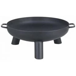 FARMCOOK Brasero En Acier Peint 3 Pieds Et Poignées Diamètre 60 Cm Noir - Noir