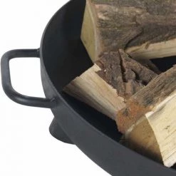 FARMCOOK Brasero En Acier Peint 3 Pieds Et Poignées Diamètre 60 Cm Noir - Noir -Chauffage d'extérieur Soldes 3410621 4