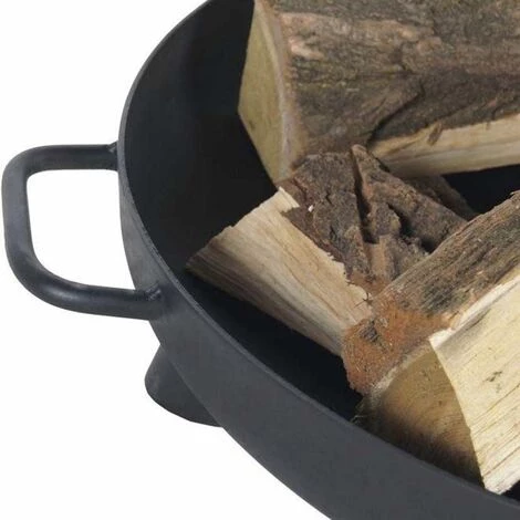 FARMCOOK Brasero En Acier Peint 3 Pieds Et Poignées Diamètre 70 Cm Noir - Noir 6 FARMCOOK Brasero En Acier Peint 3 Pieds Et Poignées Diamètre 70 Cm Noir - Noir – Image 4