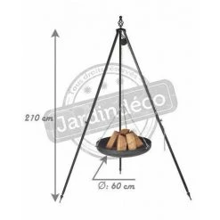 FARMCOOK Brasero Sur Trépied En Acier 60 Cm Noir - Noir 6 FARMCOOK Brasero Sur Trépied En Acier 60 Cm Noir - Noir -Chauffage d'extérieur Soldes 3410650 2
