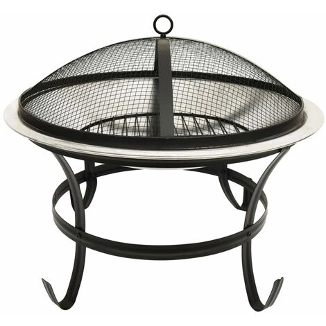 ASUPERMALL Foyer Et Barbecue Avec Tisonnier 2 En 1 56x56x49 Cm Inox 6 ASUPERMALL Foyer Et Barbecue Avec Tisonnier 2 En 1 56x56x49 Cm Inox – Image 4