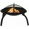 ASUPERMALL Foyer Et Barbecue Avec Tisonnier 2 En 1 56x56x49 Cm Acier -Chauffage d'extérieur Soldes 34549358 1