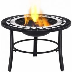 ASUPERMALL Foyer Mosaique Noir Et Blanc 68 Cm Ceramique -Chauffage d'extérieur Soldes 34550581 2