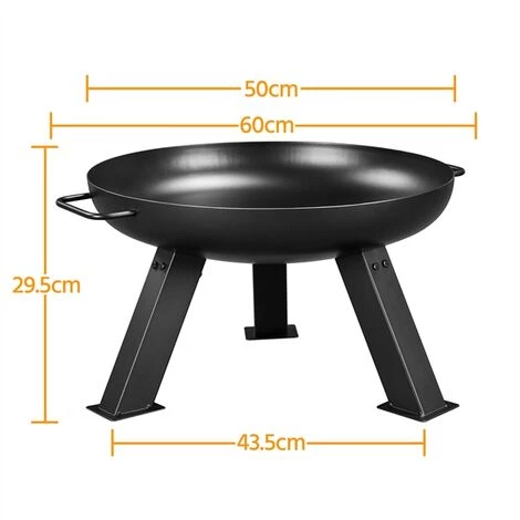 Yaheetech Brasero Exterieur Brasero De Jardin Chauffage Foyer Pour Terrasse Noir 60 X 50 X 29,5 Cm 4 Yaheetech Brasero Exterieur Brasero De Jardin Chauffage Foyer Pour Terrasse Noir 60 X 50 X 29,5 Cm – Image 2