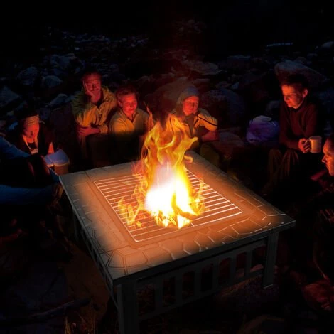 TODECO Foyer De Chauffage 3 En 1, BBQ Brasero, 81 X 81 X 45 Cm, Noir, Matériau: Acier - Noir 7 TODECO Foyer De Chauffage 3 En 1, BBQ Brasero, 81 X 81 X 45 Cm, Noir, Matériau: Acier - Noir – Image 5