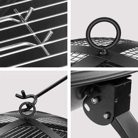 PEDY Barbecue Grill Extérieur,Barbecue Charbon Pliant Et Portable Avec Couvercle,en Acier Inoxydable Pour Barbecue De Jardin, Extérieur Camping Et Pique-Nique,54 * 54 * 43cm 6 PEDY Barbecue Grill Extérieur,Barbecue Charbon Pliant Et Portable Avec Couvercle,en Acier Inoxydable Pour Barbecue De Jardin, Extérieur Camping Et Pique-Nique,54 * 54 * 43cm – Image 4