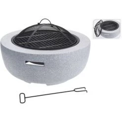 ProGarden Bol à Feu Avec Grille De Barbecue Rond Gris Clair 60x25 Cm - Gris 5 ProGarden Bol à Feu Avec Grille De Barbecue Rond Gris Clair 60x25 Cm - Gris -Chauffage d'extérieur Soldes 35363671 2