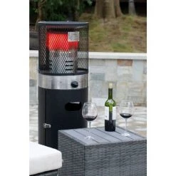 Bali OUTDOORS Chauffage De Gaz 7.3kW Avec Des Roulettes Chauffage D'appoint Extérieur En Inox Thermostat Poêle à Gaz - Acier Inoxydable +Noir -Chauffage d'extérieur Soldes 36001060 4