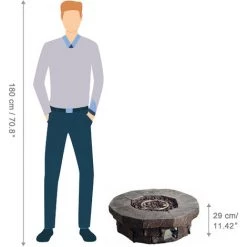 Braséro De Jardin à Gaz Chauffage Extérieur Effet Pierre 94 Cm Housse De Protection Roches De Lave Teamson Home HF11802AA-EU - Marron 10 Braséro De Jardin à Gaz Chauffage Extérieur Effet Pierre 94 Cm Housse De Protection Roches De Lave Teamson Home HF11802AA-EU - Marron -Chauffage d'extérieur Soldes 36599036 4