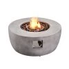 Braséro De Jardin à Gaz Chauffage Extérieur Oxyde De Magnésium Housse De Protection Pierres De Lave Gris Teamson Home HF36501AA-EU - Gris -Chauffage d'extérieur Soldes 36599047 1