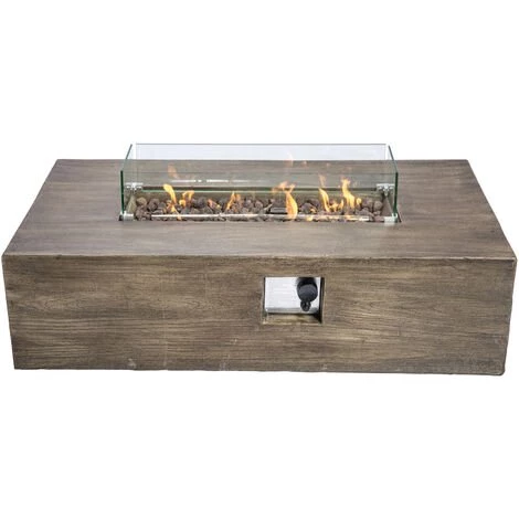 Braséro De Jardin Gaz Chauffage Extérieur Effet Bois Housse De Protection écran Pierres De Lave Marron Teamson Home HF48708AA-EU - Bois Foncé 3 Braséro De Jardin Gaz Chauffage Extérieur Effet Bois Housse De Protection écran Pierres De Lave Marron Teamson Home HF48708AA-EU - Bois Foncé