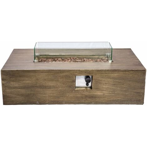 Braséro De Jardin Gaz Chauffage Extérieur Effet Bois Housse De Protection écran Pierres De Lave Marron Teamson Home HF48708AA-EU - Bois Foncé 5 Braséro De Jardin Gaz Chauffage Extérieur Effet Bois Housse De Protection écran Pierres De Lave Marron Teamson Home HF48708AA-EU - Bois Foncé – Image 3