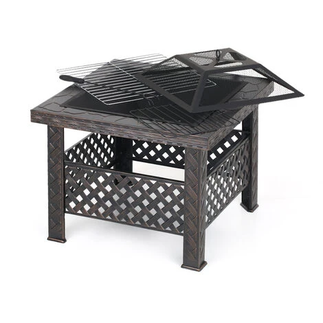 INTEROUGE Brasero / Barbecue Carré à Charbon 66cm 4 INTEROUGE Brasero / Barbecue Carré à Charbon 66cm – Image 2