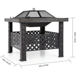 INTEROUGE Brasero / Barbecue Carré à Charbon 66cm 11 INTEROUGE Brasero / Barbecue Carré à Charbon 66cm -Chauffage d'extérieur Soldes 36874916 5