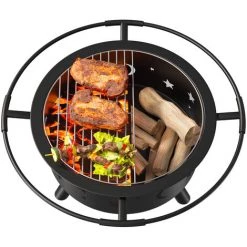 ZEBRAA Foyer De Chauffage Brasero Exterieur Jardin Barbecue BBQ Avec Couvercle + Baton 76*51cm 10 ZEBRAA Foyer De Chauffage Brasero Exterieur Jardin Barbecue BBQ Avec Couvercle + Baton 76*51cm -Chauffage d'extérieur Soldes 36879165 4