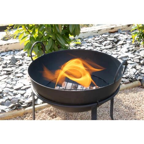 AUBRY GASPARD Braséro En Métal Laqué Noir Noir - Noir 4 AUBRY GASPARD Braséro En Métal Laqué Noir Noir - Noir – Image 2