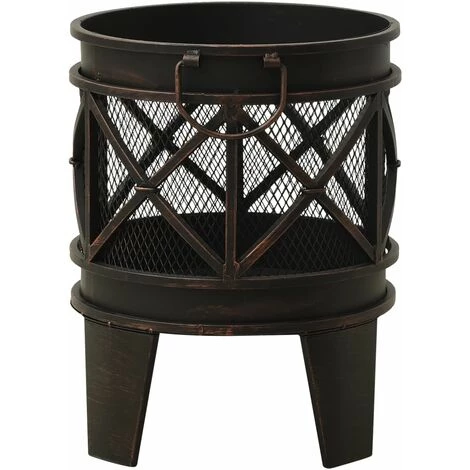 VidaXL Foyer Rustique Avec Tisonnier Φ42x54 Cm Acier - Noir 7 VidaXL Foyer Rustique Avec Tisonnier Φ42x54 Cm Acier - Noir – Image 5