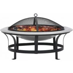 TRUE DEAL Foyer Extérieur Avec Gril En Acier Inoxydable 76 Cm 8 TRUE DEAL Foyer Extérieur Avec Gril En Acier Inoxydable 76 Cm -Chauffage d'extérieur Soldes 37412694 2