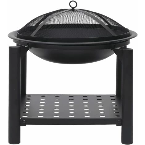 VidaXL Foyer Avec Tisonnier 54x54x55 Cm Acier - Noir 6 VidaXL Foyer Avec Tisonnier 54x54x55 Cm Acier - Noir – Image 4