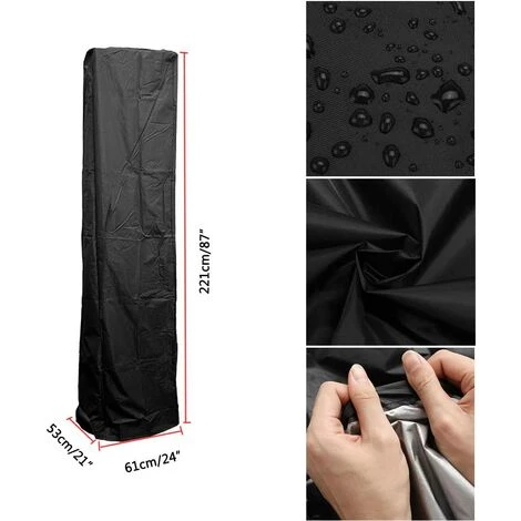 LANGRAY Housse De Protection Pour Chauffage De Terrasse Housse Pour Parasol Chauffant De Style Pyramidal,213 X 53 X 61 Cm 5 LANGRAY Housse De Protection Pour Chauffage De Terrasse Housse Pour Parasol Chauffant De Style Pyramidal,213 X 53 X 61 Cm – Image 3