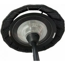 HAPPYSHOPPING Parasol Chauffant Electrique Sur Pied Hauteur 210cm Avec Couverture En Resine Tressee- 2100W- Noir -Chauffage d'extérieur Soldes 38967027 3