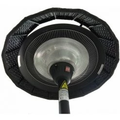 HAPPYSHOPPING Parasol Chauffant Electrique Sur Pied Hauteur 210cm Avec Couverture En Resine Tressee- 2100W- Noir -Chauffage d'extérieur Soldes 38967027 4