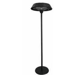 HAPPYSHOPPING Parasol Chauffant Electrique Sur Pied Hauteur 210cm Avec Couverture En Resine Tressee- 2100W- Noir -Chauffage d'extérieur Soldes 38967027 5