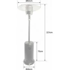HAPPY GARDEN Parasol Chauffant OSLO - Chauffage D'extérieur Gaz - Acier Noir + Housse - Noir 9 HAPPY GARDEN Parasol Chauffant OSLO - Chauffage D'extérieur Gaz - Acier Noir + Housse - Noir -Chauffage d'extérieur Soldes 3906263 4