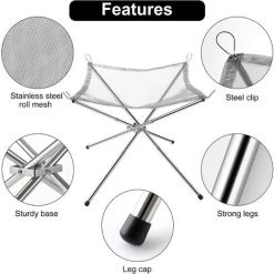 LITZEE Portable Outdoor Fire Pit, Foldable Barbecue/Heating Grill, Camping Fire Pit, With Carry Bag, Stainless Steel, For Patio, Camping, Garden, Travel (42 X 42 X 33 Cm) 8 LITZEE Portable Outdoor Fire Pit, Foldable Barbecue/Heating Grill, Camping Fire Pit, With Carry Bag, Stainless Steel, For Patio, Camping, Garden, Travel (42 X 42 X 33 Cm) -Chauffage d'extérieur Soldes 39295273 2