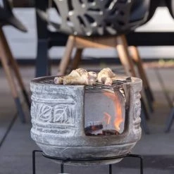 TRUE DEAL RedFire Cheminée Avec Gril Acopulco Argile Gris Clair 11 TRUE DEAL RedFire Cheminée Avec Gril Acopulco Argile Gris Clair -Chauffage d'extérieur Soldes 39392270 5