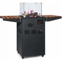 Blumfeldt Flagranti Plus Radiateur à Gaz 8kW Tables D'appoint Inox