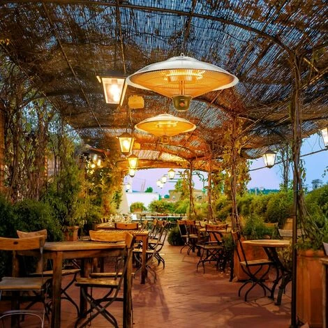 AREBOS Chauffage Radiant De Plafond 2.000 W | 3 Réglages De Chaleur | Argent | Avec Lampe LED + Télécommande Chauffage Radiant Infrarouge Chauffage De Terrasse 4 AREBOS Chauffage Radiant De Plafond 2.000 W | 3 Réglages De Chaleur | Argent | Avec Lampe LED + Télécommande Chauffage Radiant Infrarouge Chauffage De Terrasse – Image 2