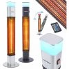 AREBOS Radiateur Infrarouge | Chauffage Radiant électrique | 1500W | LED 16 Couleurs | Intérieur Et Extérieur | Sol | Avec Pied Et Télécommande | Argent - Argent 2 AREBOS Radiateur Infrarouge | Chauffage Radiant électrique | 1500W | LED 16 Couleurs | Intérieur Et Extérieur | Sol | Avec Pied Et Télécommande | Argent - Argent -Chauffage d'extérieur Soldes 39605872 1