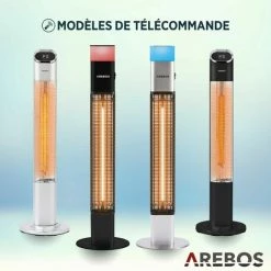 AREBOS Chauffage Infrarouge | Radiateur Radiant électrique | Sur Pied | 2000 W | 2 Niveaux | Minuterie 24 Heures | Télécommande | Tube Carbone | Intérieur Et Extérieur | Chauffage De Terrasse | Argent - Argent 11 AREBOS Chauffage Infrarouge | Radiateur Radiant électrique | Sur Pied | 2000 W | 2 Niveaux | Minuterie 24 Heures | Télécommande | Tube Carbone | Intérieur Et Extérieur | Chauffage De Terrasse | Argent - Argent -Chauffage d'extérieur Soldes 39669675 5
