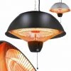 AREBOS Chauffage Infrarouge Plafond | Radiateur électrique Suspendu | | Chauffage De Terrasse (1.500W Avec Interrupteur à Tirette (Noir)) - Noir -Chauffage d'extérieur Soldes 39669678 1