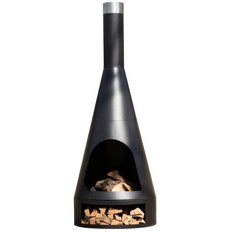 RED FIRE RedFire Cheminée Kingston 160x60 Cm Acier Noir Mat - Noir 4 RED FIRE RedFire Cheminée Kingston 160x60 Cm Acier Noir Mat - Noir – Image 2
