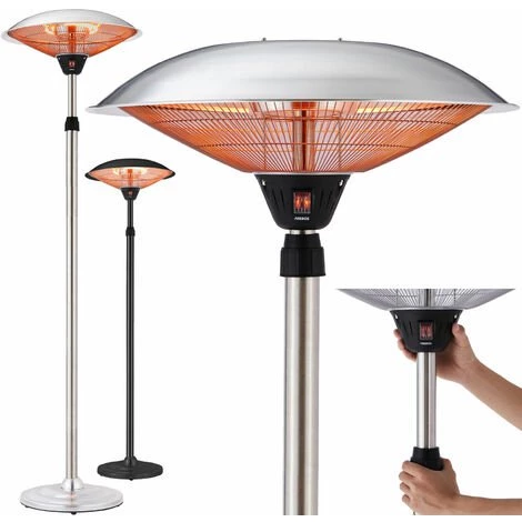 AREBOS Chauffage Sur Pied | Lampe Chauffante Pour Terrasse | 2 Niveaux & 2 Tubes De Chauffage | Avec Tige Télescopique Réglable En Hauteur | Interrupteur à Bascule | Rayonnement Thermique à 360 ° 3 AREBOS Chauffage Sur Pied | Lampe Chauffante Pour Terrasse | 2 Niveaux & 2 Tubes De Chauffage | Avec Tige Télescopique Réglable En Hauteur | Interrupteur à Bascule | Rayonnement Thermique à 360 °