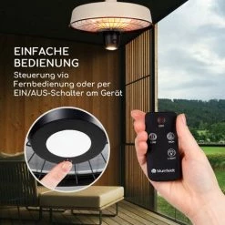 Blumfeldt Camden Heat Deluxe Chauffage Rayonnant Infrarouge 2100W LED IP24 Plafond -Chauffage d'extérieur Soldes 40255496 4